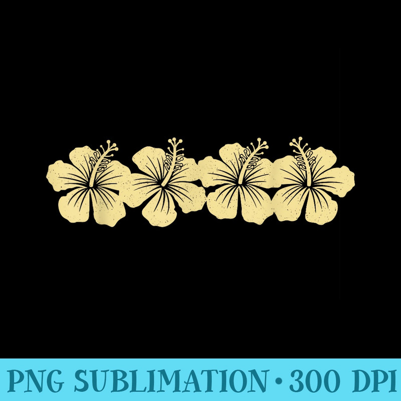 Retro Hibiscus Tropical Floral Flower Beach Vintage - High resolution PNG download - Stunning Sublimation Graphics