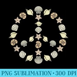 seashell peace sign natural colors - transparent shirt design