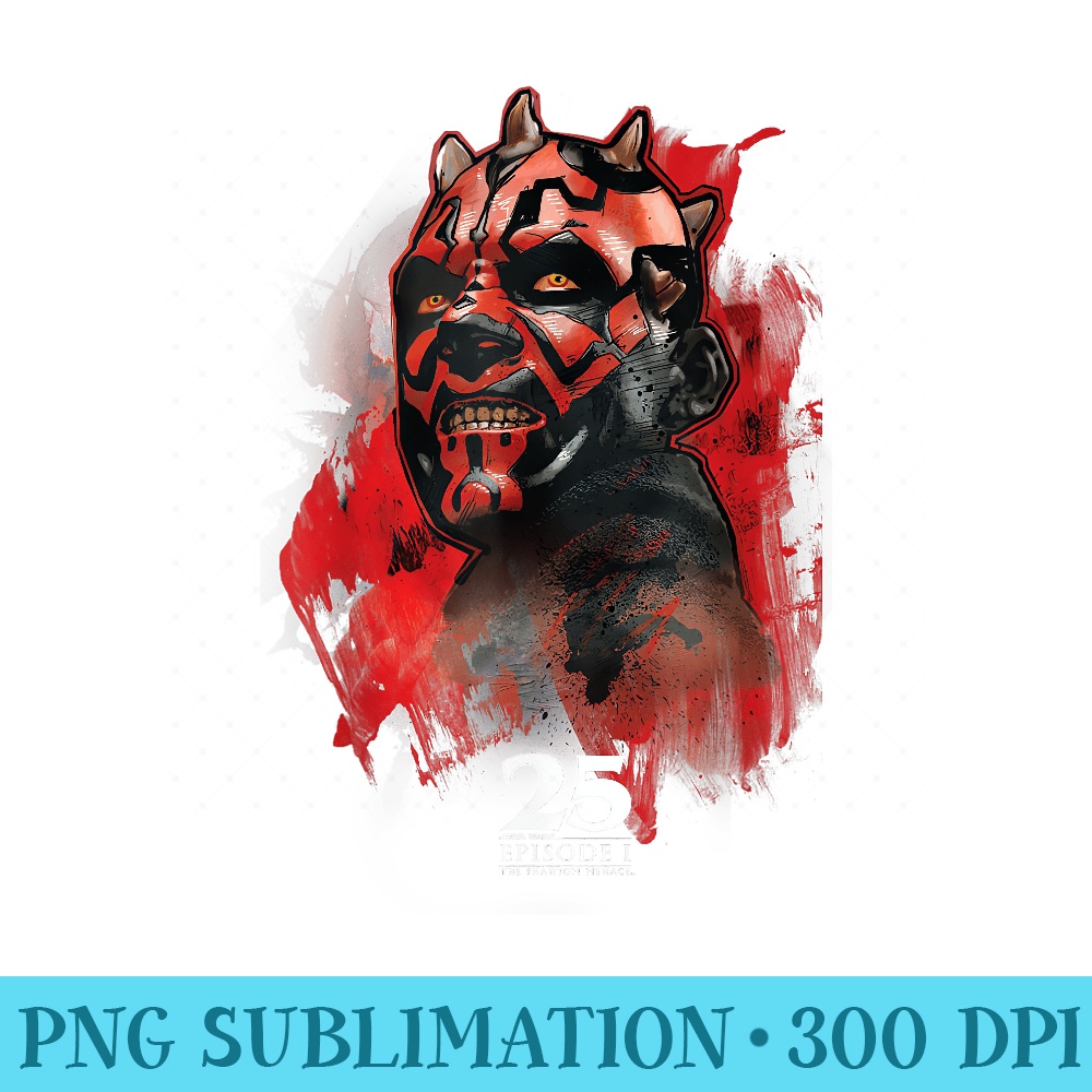 Star Wars Episode I 25th Anniversary Darth Maul Sith Rage - Shirt Image Download - Perfect for Sublimation Art