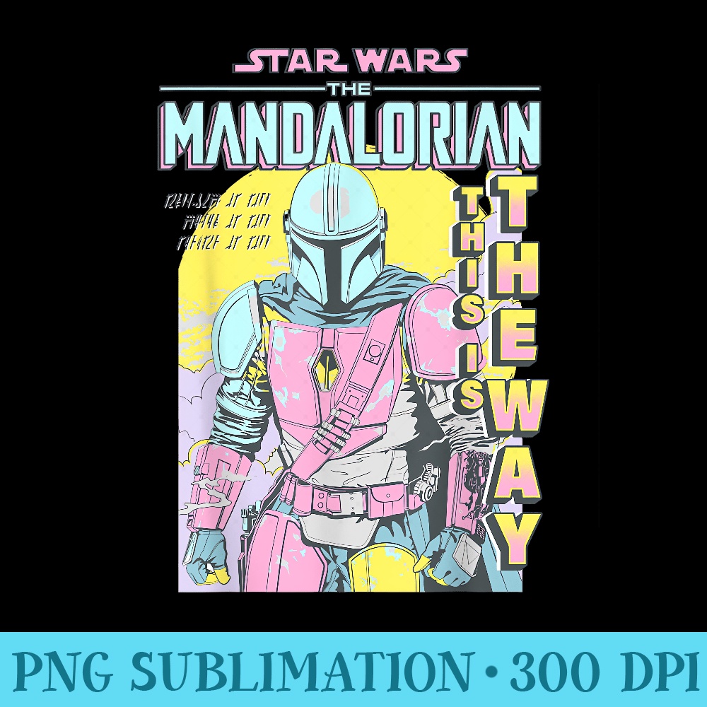 Star Wars The Mandalorian This Is The Way Neon Comic - PNG Picture Download - Perfect for Creative Projects