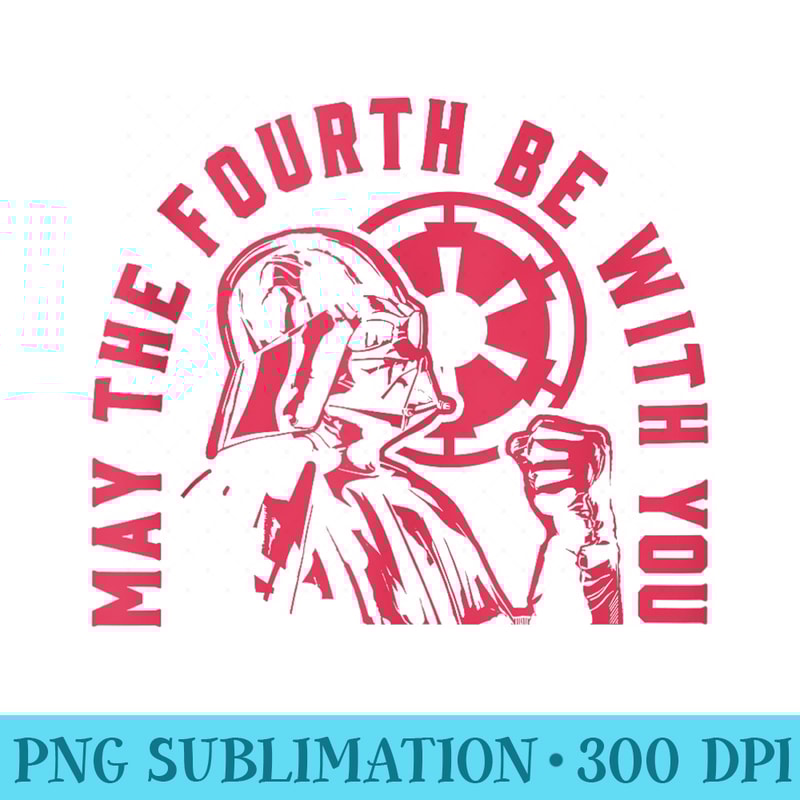 Star Wars Darth Vader May The Fourth Be With You Red Hue - Shirt Illustration PNG - Perfect for Sublimation Mastery