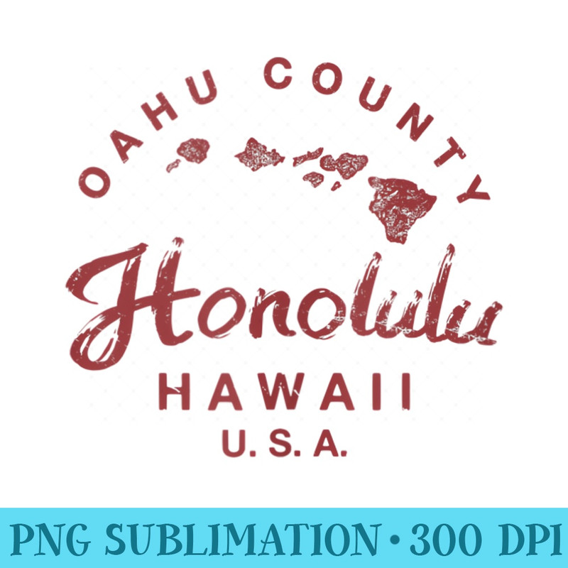 Honolulu Hawaii Islands Vintage - Shirt Clipart Free PNG - Eco Friendly And Sustainable Digital Products