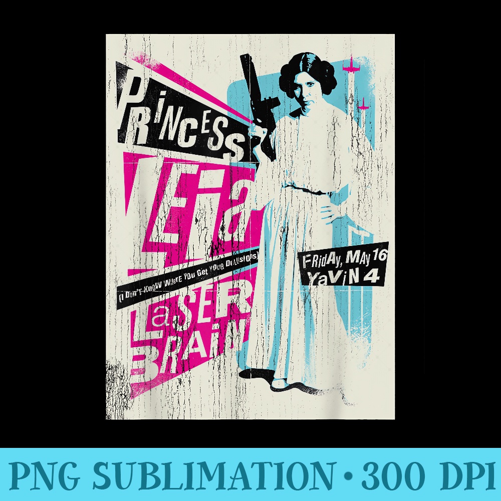 Star Wars Princess Leia Vintage Concert - High Resolution Shirt PNG - Revolutionize Your Designs