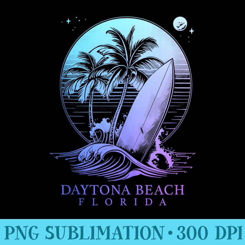 Daytona Beach Florida Surf Board Vintage Surfing Surfer - PNG Download Vector - Instant Access To Downloadable Files