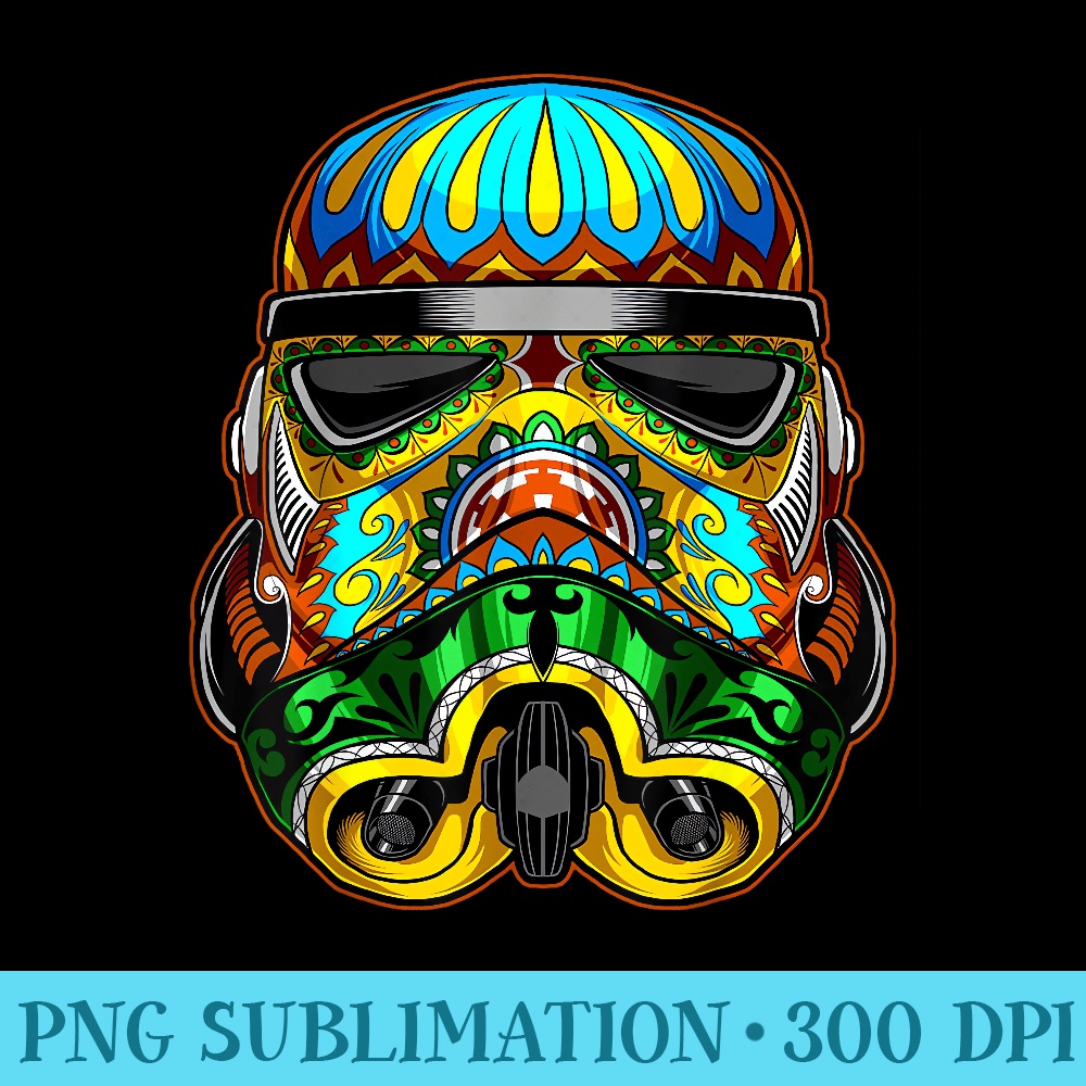 Star Wars Stormtrooper Ornate Sugar Skull Graphic T - Sublimation designs PNG - Spice Up Your Sublimation Projects