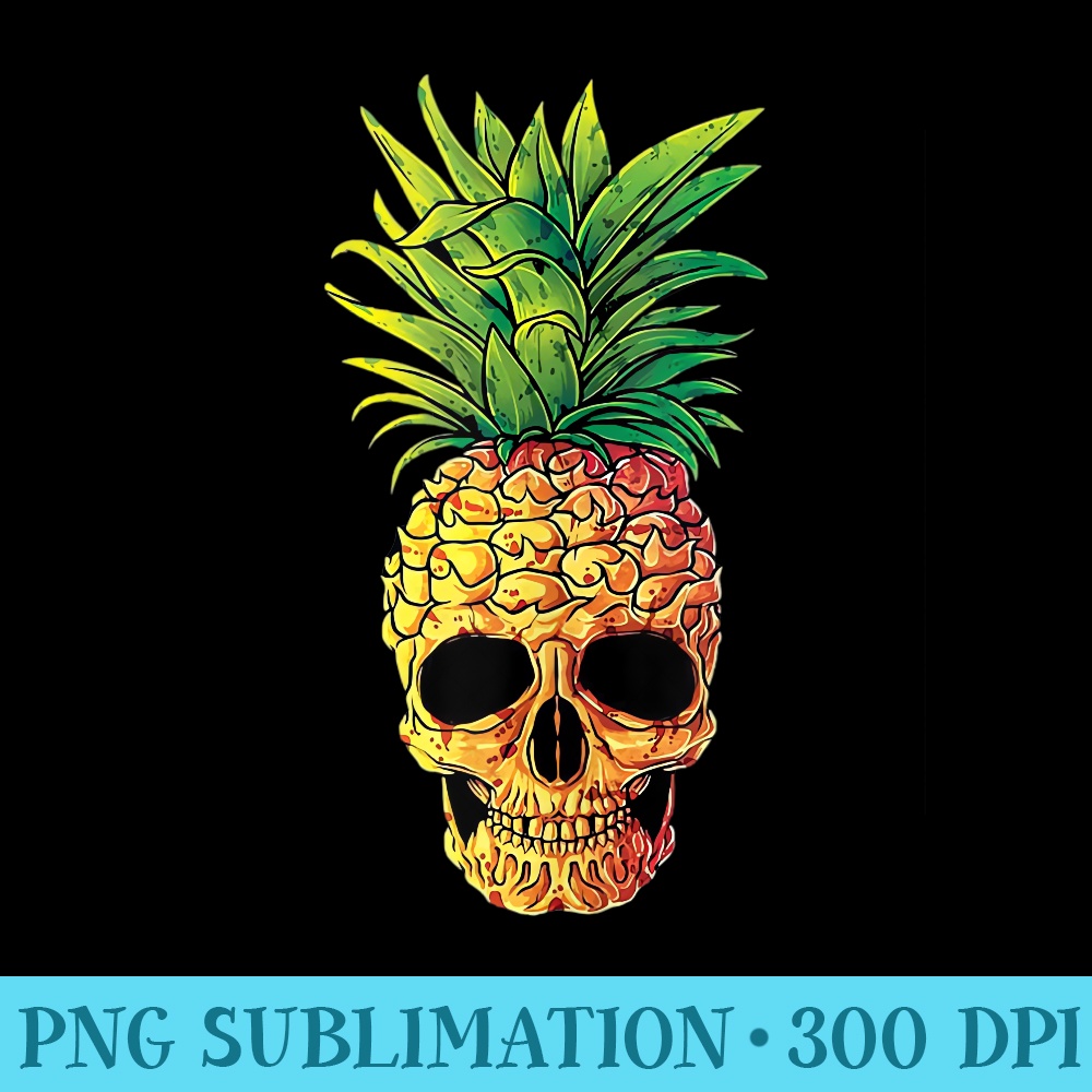 Pineapple Skull T Goth Aloha Beaches - Sublimation designs PNG - Bring Your Designs to Life