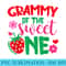 Grammy of The Sweet One Strawberry Birthday Berry Family - PNG Download Transparent Background - Quick And Seamless Download Process