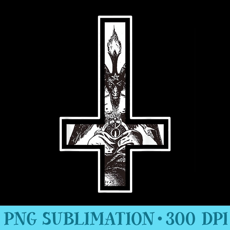 Baphomet Inverted Cross Occult Satanism Hail Satan - Sublimation patterns PNG - Bold & Eye-catching