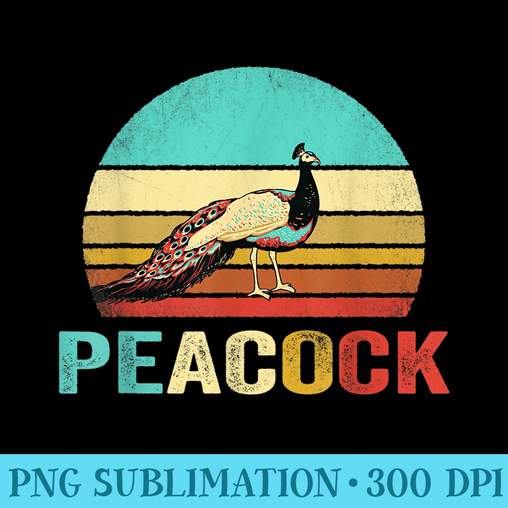 Vintage Peacock T Sunset - Modern PNG designs - Unleash Your Inner Rebellion