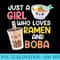 Boba Bubble Tea and Ramen Girl Japan - PNG Download Library - Bold & Eye-catching