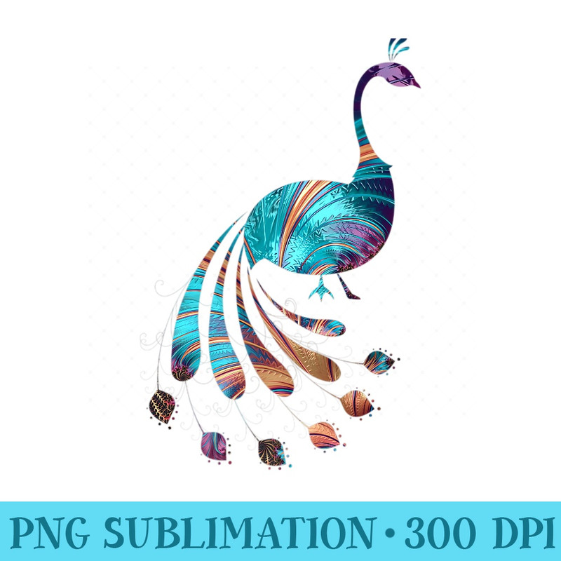 Teal peacock design cute peacock Premium - Sublimation designs PNG - Defying the Norms