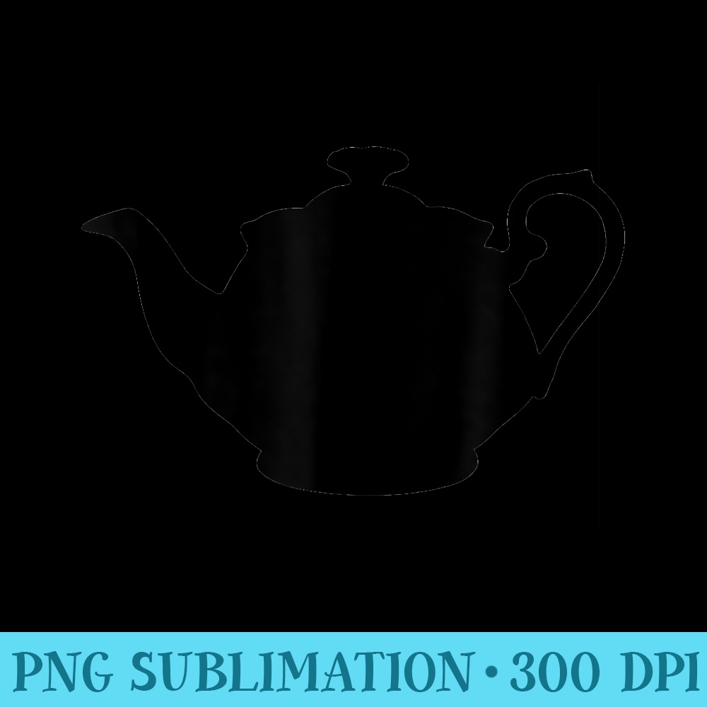 Antique Tea Party Teapot Silhouette - Transparent Shirt Clip Art - Limited Edition And Exclusive Designs