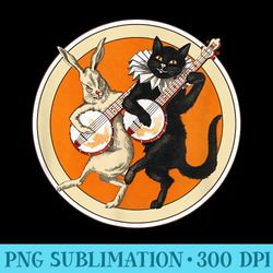 the black cat magazine halloween cat rabbit and banjo - png download