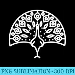 peacock peafowl bird badge patch line art icon outline - high resolution png designs