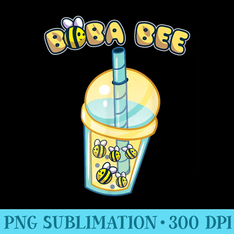 Boba Bee Bubble Tea Milk Kawaii Aesthetic Bees - PNG Image Download - Add a Festive Touch to Every Day