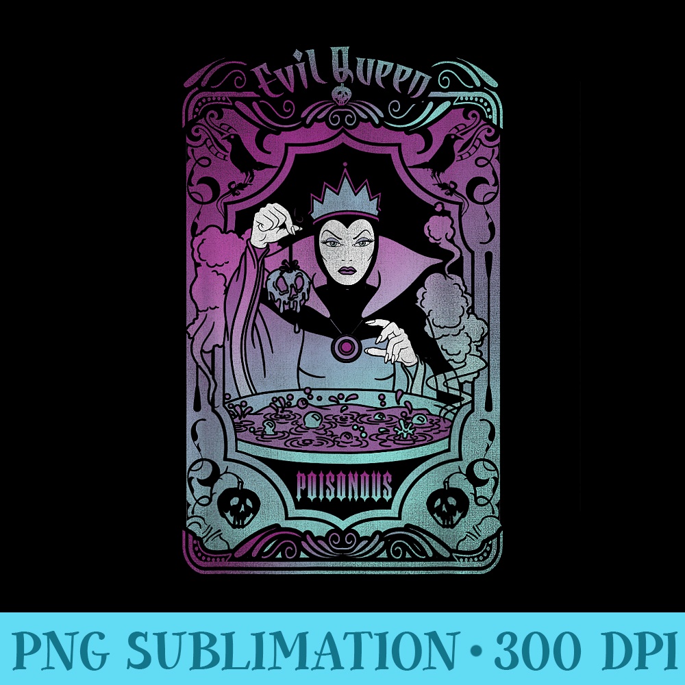 Disney Villains Snow White Evil Queen Tarot Card - Shirt Design PNG - Limited Edition And Exclusive Designs