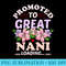 Womens Promoted to Great Nani First Time Grandma Floral Grandma Fun - PNG Download Illustration - Enhance Your Apparel with Stunning Detail