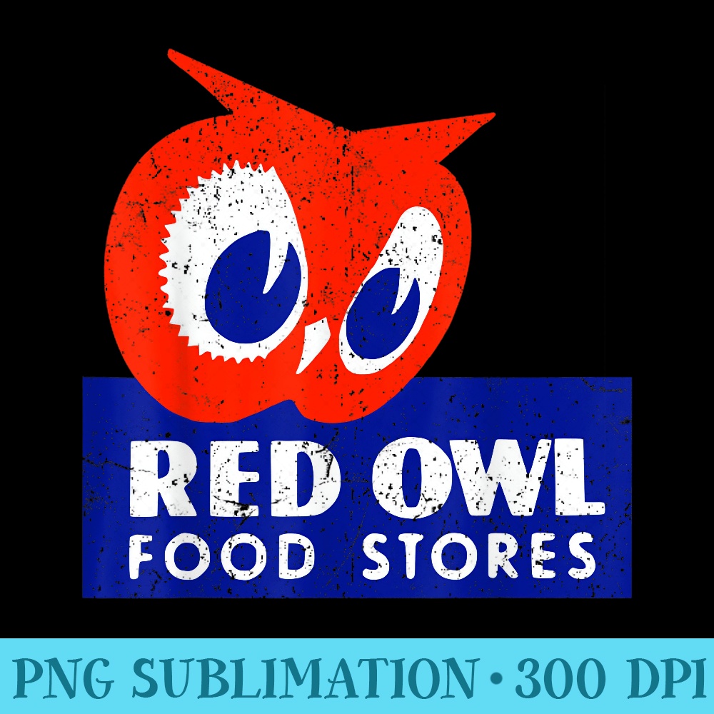 Vintage Red Owl Groceries Defunct Grocery Store - Shirt Printing Template PNG - Bold & Eye-catching