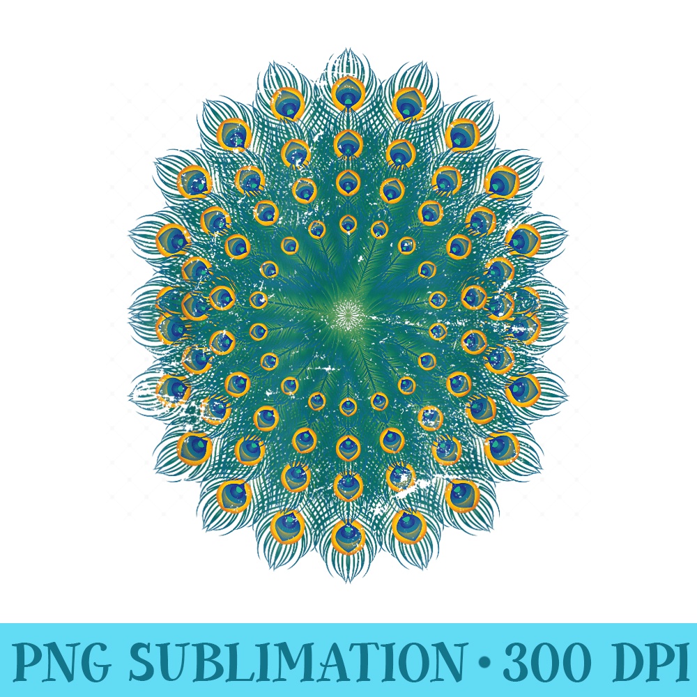 Peacock Feather Mandala Peacock - Sublimation designs PNG - Unique And Exclusive Designs