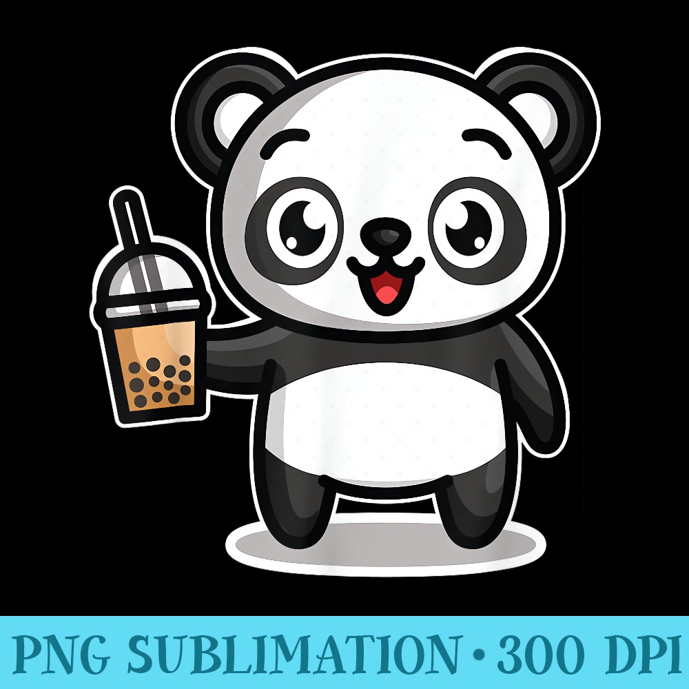 Bubble Boba Tea Kawaii Panda Bear - PNG File Download - Unlock Vibrant Sublimation Designs