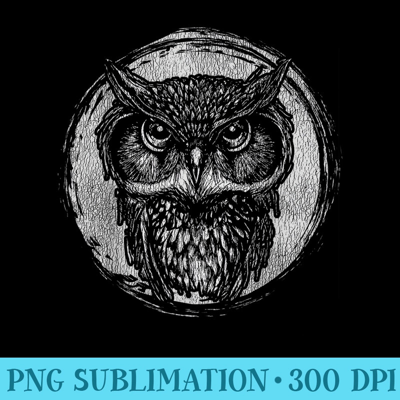 Wise Owl - Transparent PNG File Download - Enhance Your Apparel with Stunning Detail