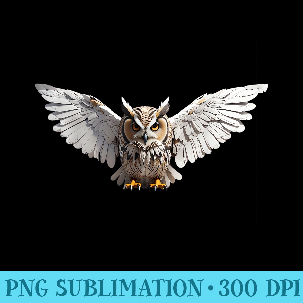 Owl with Spread Wings - Sublimation clipart PNG - Unique And Exclusive Designs