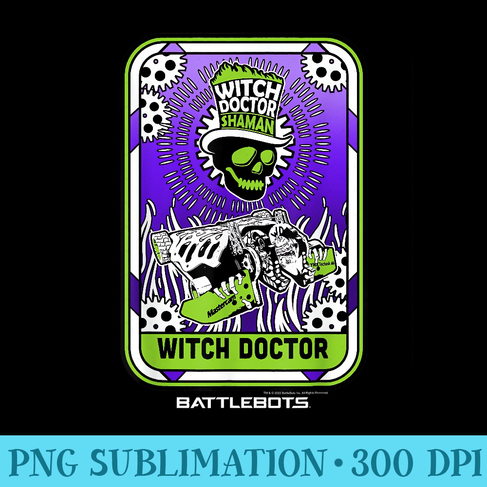 BattleBots Halloween Witch Doctor Shaman Tarot Card - Transparent Shirt Design - Capture Imagination with Every Detail