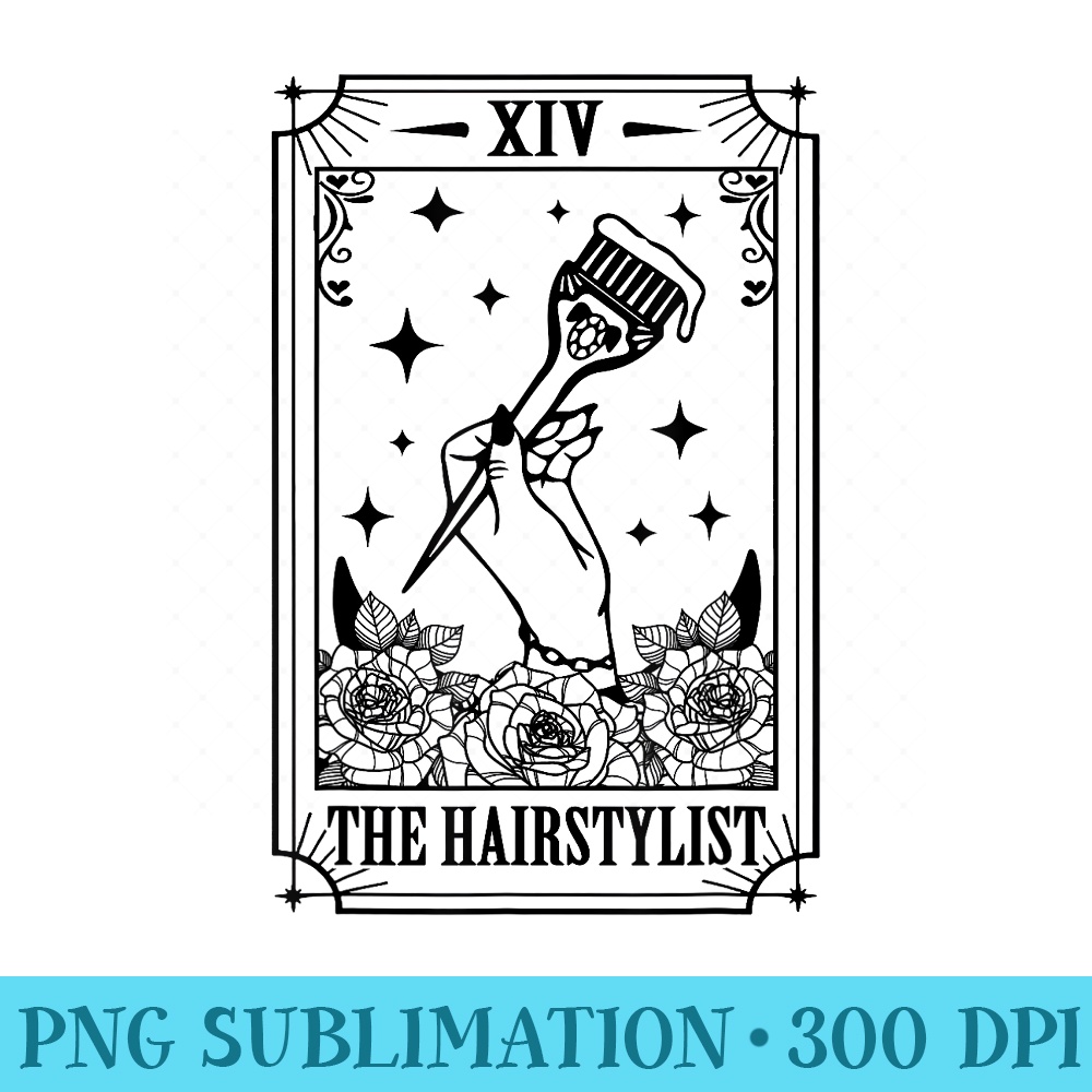Hairstylist Barber Hairdresser The Hairstylist Tarot Card - Download PNG Files - Create with Confidence