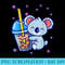 Koala Blue Boba Tea Bubble Tea Milk Koala Bear Japanese - PNG Image Download - Spice Up Your Sublimation Projects