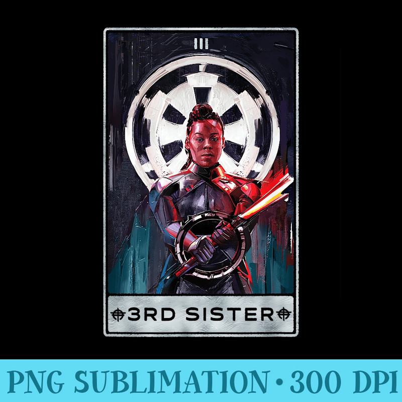 Star Wars ObiWan Kenobi 3rd Sister Tarot Card - Sublimation artwork PNG download - Fashionable and Fearless
