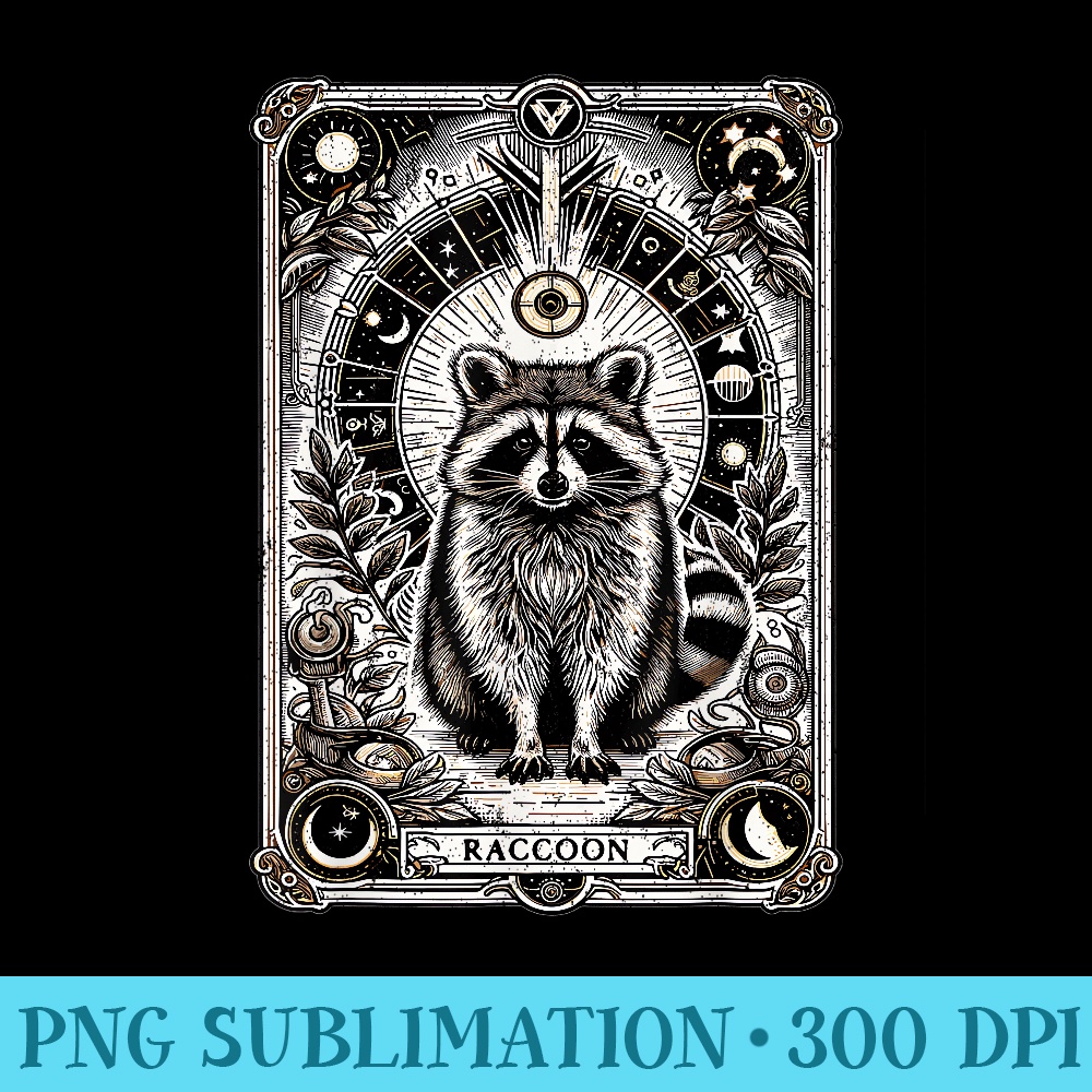 Raccoon Tarot Card Racoon Mystic Occult Raccoon - Download PNG Pictures - Defying the Norms