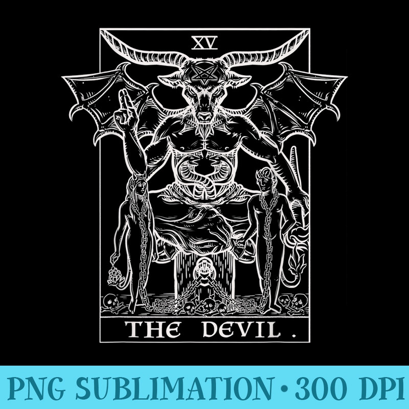 The Devil Tarot Card Baphomet Gothic Halloween Satanic Witch - PNG Download Website - Spice Up Your Sublimation Projects