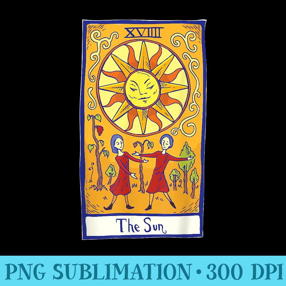 The Sun Tarot Card Psychic Reader Clothing - Mug Sublimation PNG - Capture Imagination with Every Detail