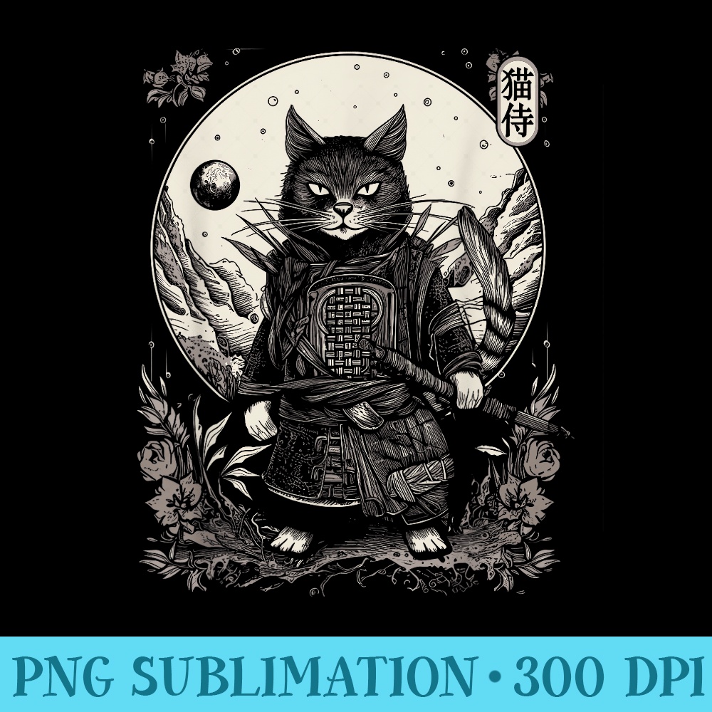 Samurai Cat, Japanese Cat Art, Tarot Aesthetic, Cat Lover - Download PNG images - Trendsetting And Modern Collections