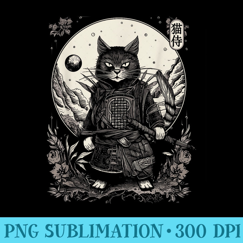 Samurai Cat, Japanese Cat Art, Tarot Aesthetic, Cat Lover - Download PNG images - Trendsetting And Modern Collections