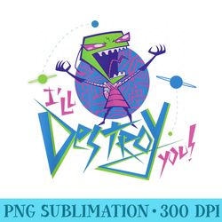 invader zim i will destroy you - shirt print png
