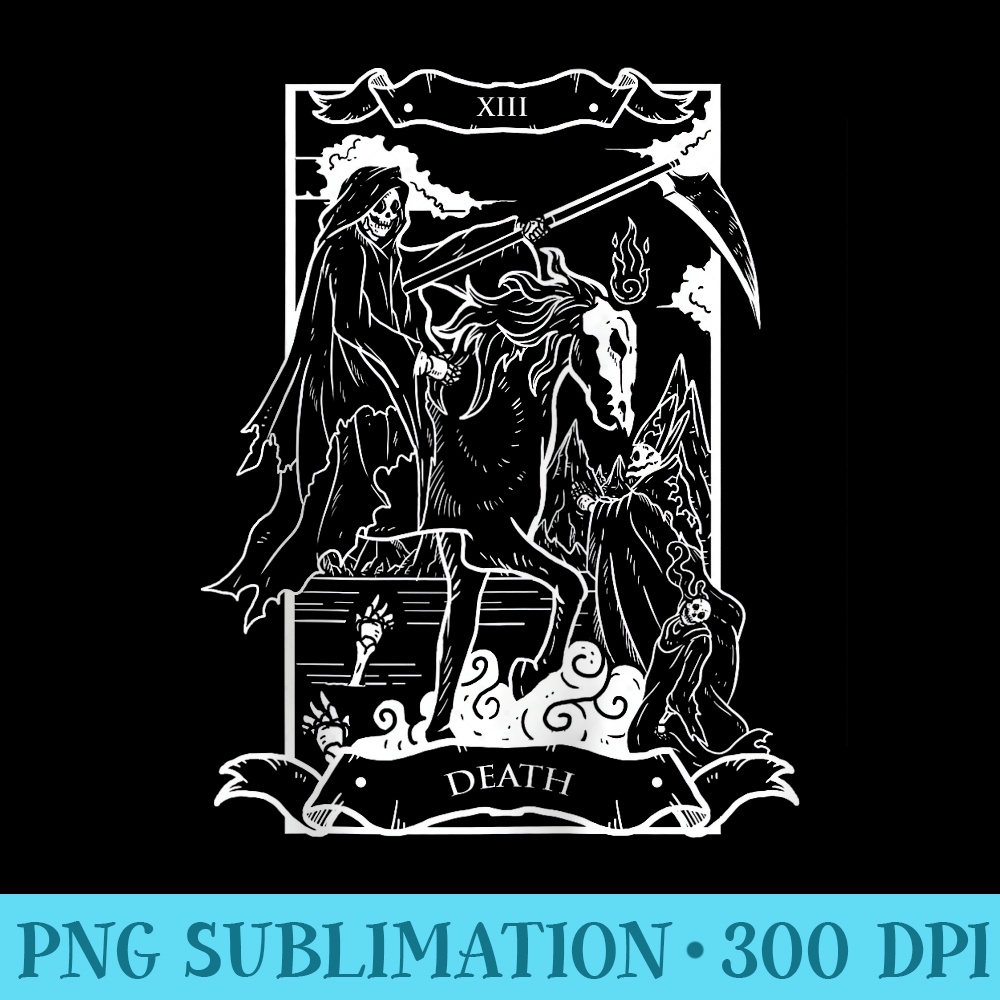 Tarot Card Death XIII Occult Vintage Style - PNG File Download - High Resolution And Print-Ready Designs