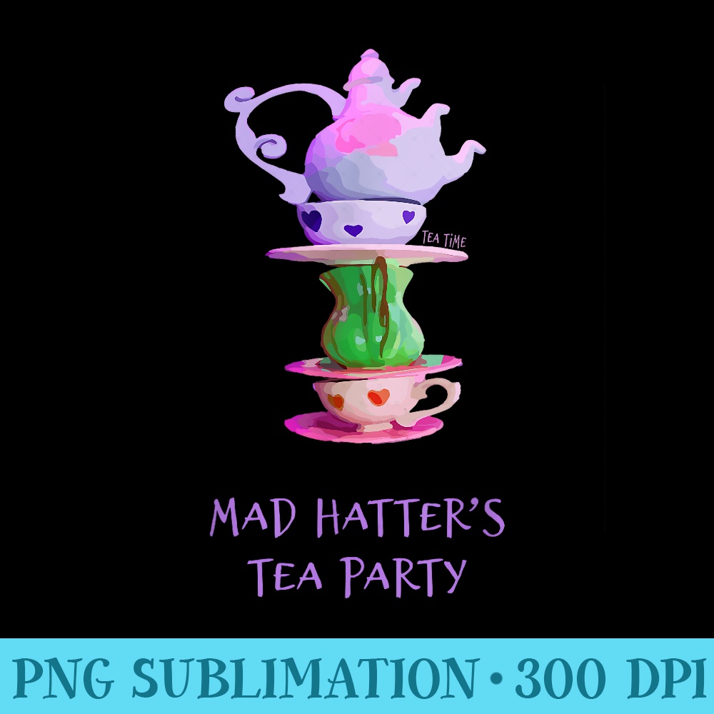 Mad Hatters Tea Party Alice in Wonderland - High Resolution PNG Designs - Add a Festive Touch to Every Day