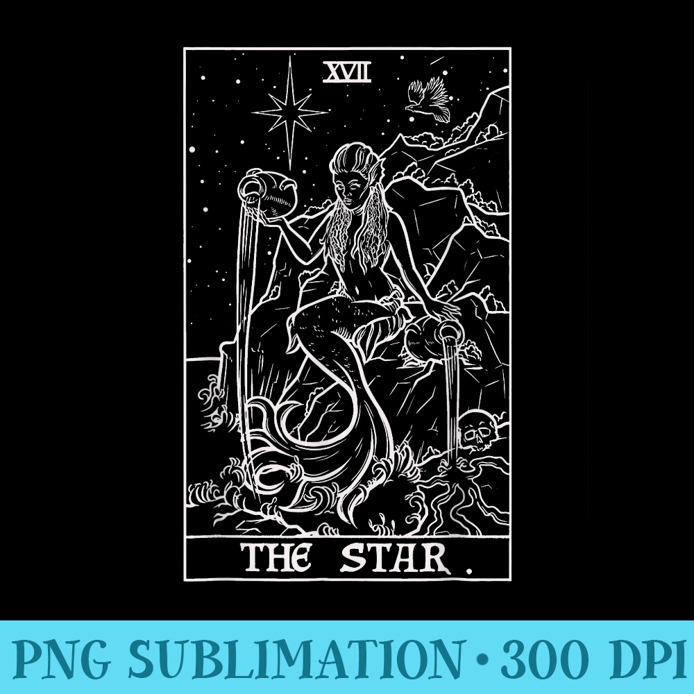 The Star Tarot Card - Sublimation graphics PNG - Instant Access To Downloadable Files