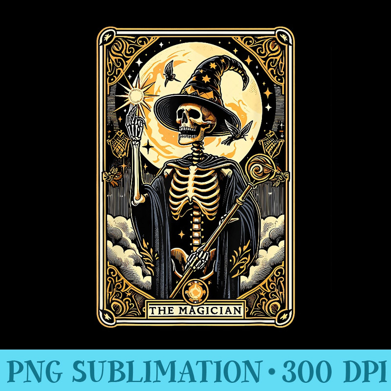 The Magician Tarot Card Skeleton - PNG Clipart Download - Capture Imagination with Every Detail
