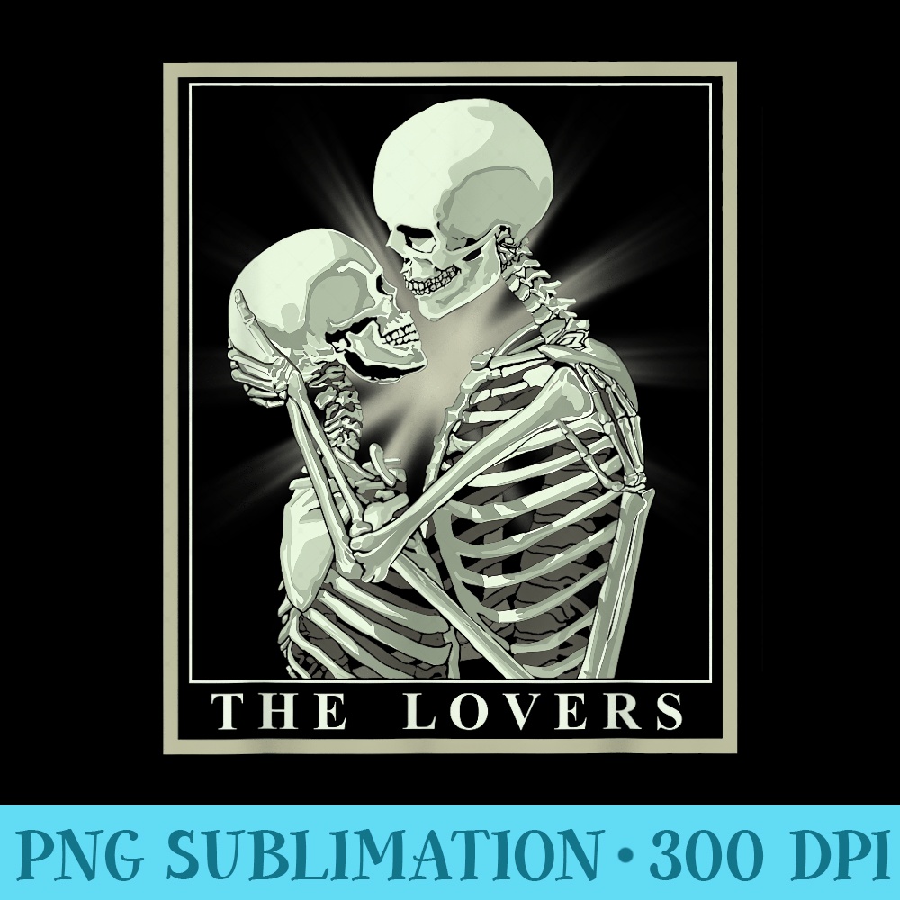 Tarot Card The Lovers Skeleton Goth Halloween Witch - PNG Download Source - Easy-To-Print And User-Friendly Designs