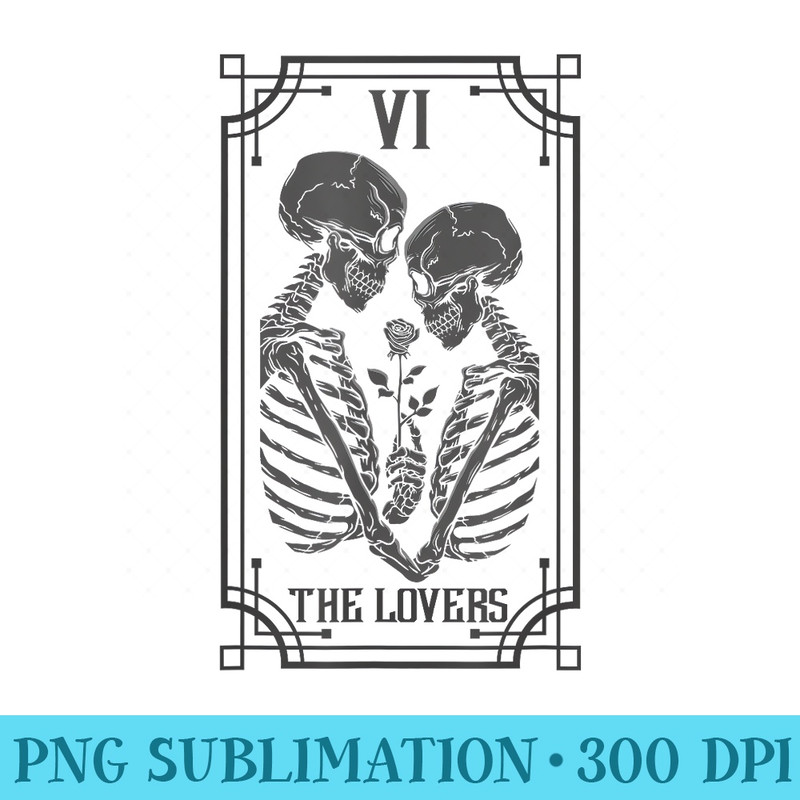 Tarot Card The Lovers Skeleton Goth Halloween Witch - Shirt Mockup Download - Bold & Eye-catching