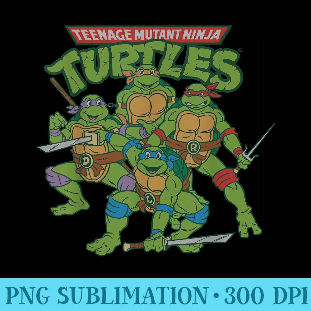 nage Mutant Ninja Turtles Character Group T - PNG Download - Vibrant and Eye-Catching Typography