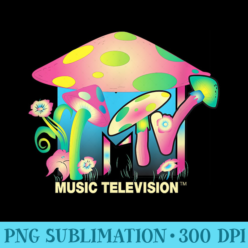 Mushroom With Classic MTV Logo - Shirt Graphics for Download - Versatile And Customizable Designs