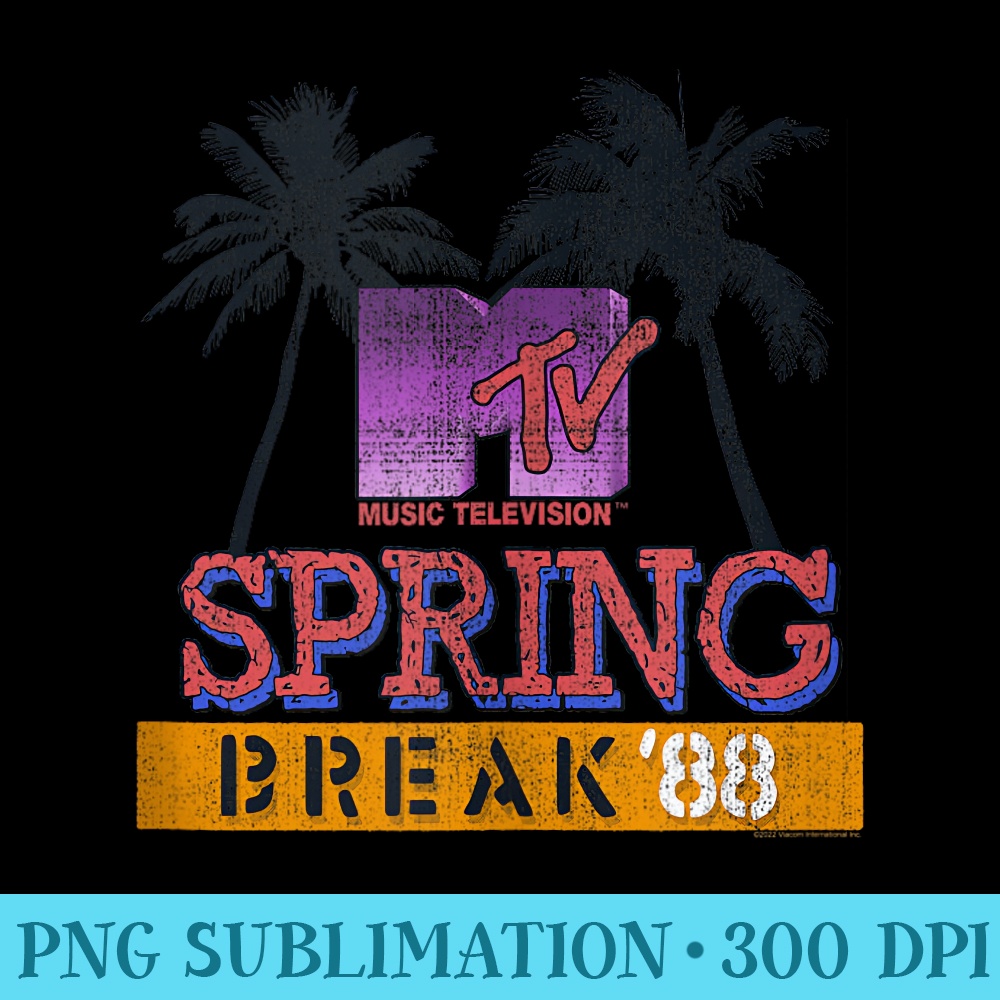 MTV Spring Break 88 Palm Trees Graphic - Sublimation images PNG download - Boost Your Success with this Inspirational PNG Download