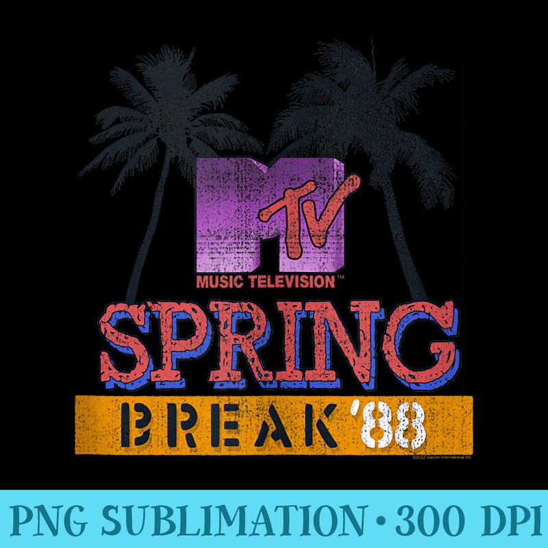 MTV Spring Break 88 Palm Trees Graphic - Sublimation images PNG download - Boost Your Success with this Inspirational PNG Download