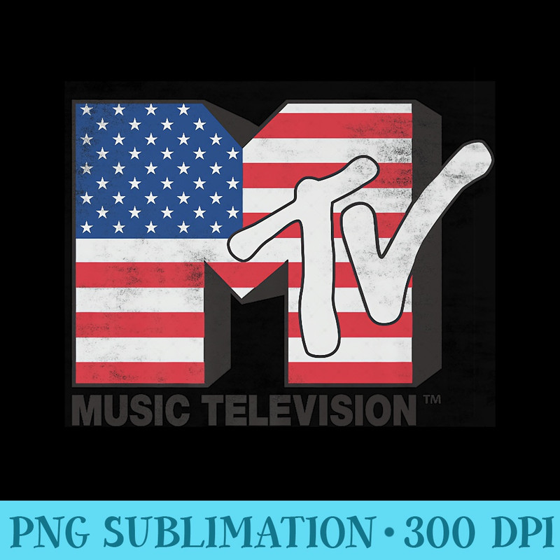 MTV American Flag Stars And Stripes Logo Premium - PNG Download Website - Bold & Eye-catching