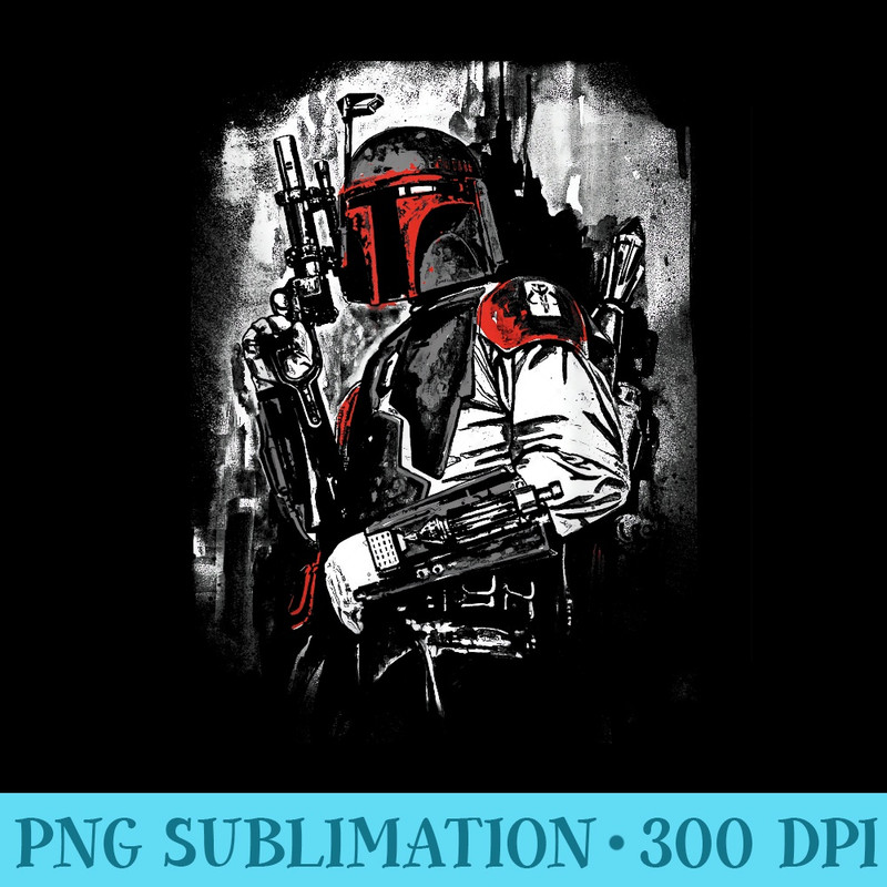 Star Wars Boba Fett Stare Down Graphic T - Shirt Print PNG - Limited Edition And Exclusive Designs