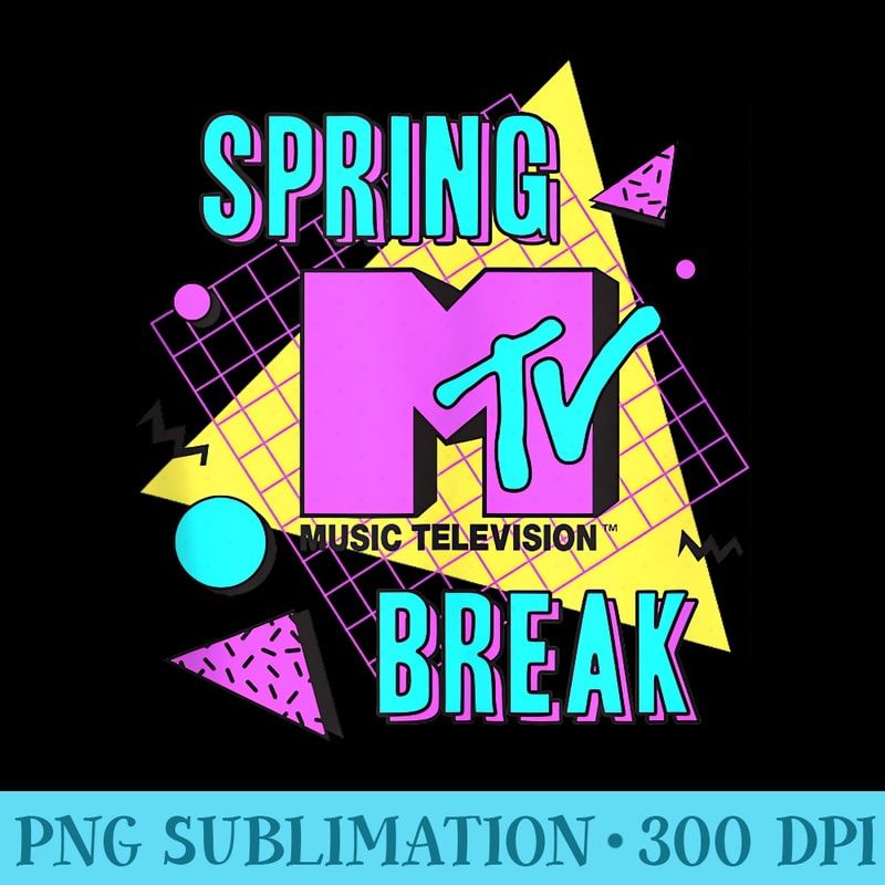 MTV Music Television Spring Break Geometric Classic Logo - Printable PNG Graphics - Trendsetting And Modern Collections