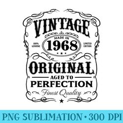 vintage made in 1968 t 50th birthday - high quality png files